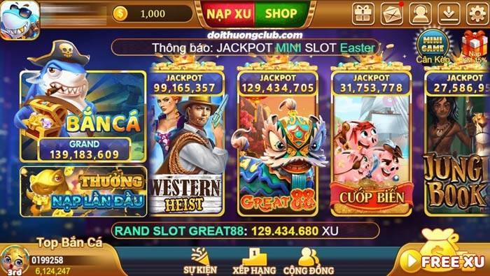 Đa dạng các trò chơi, nổi tiếng nhất là game bắn cá