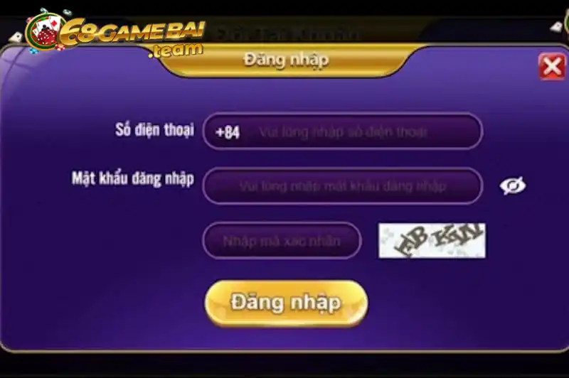 Cách xác minh tài khoản 68 game bài bằng 4 bước đơn giản 3 Đăng nhập là bước đầu tiên trong xác minh tài khoản 68 game bài